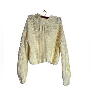 Minkpink‎ cream color knitted turtle neck cozy sweater size XS